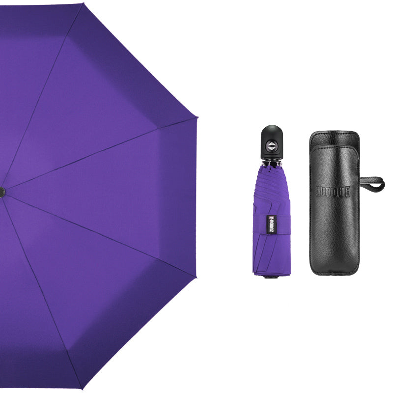 Skanto | Super Portable Auto Åpne/Lukke Vindresistent Paraply med 12 Ribber, 5-Fold & Ergonomisk Håndtak