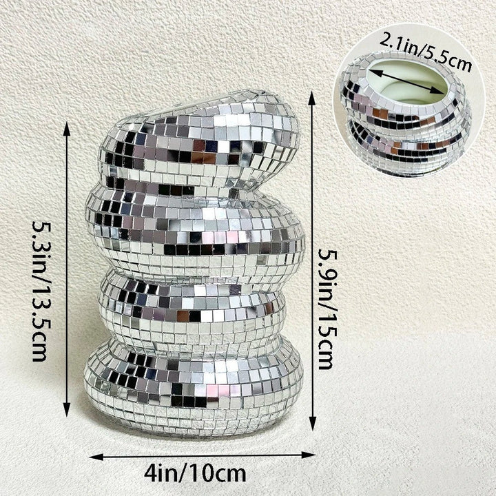 Speilbelagt disco vase med retro sjarm og moderne stil Skanto