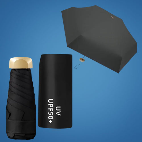 UrbanBrolly | Mini UV Sammenleggbar Paraply – UPF 50+ Solbeskyttelse – Vannavvisende – Lett Bærebar Størrelse Reise Bruk Skanto