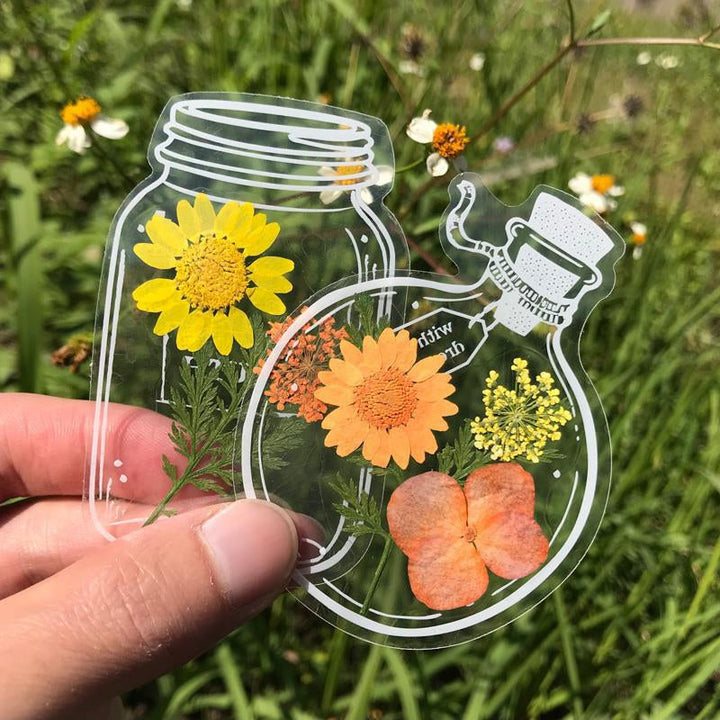 Skanto | Vakre Gjennomsiktige Tørkede Blomster Bokmerker