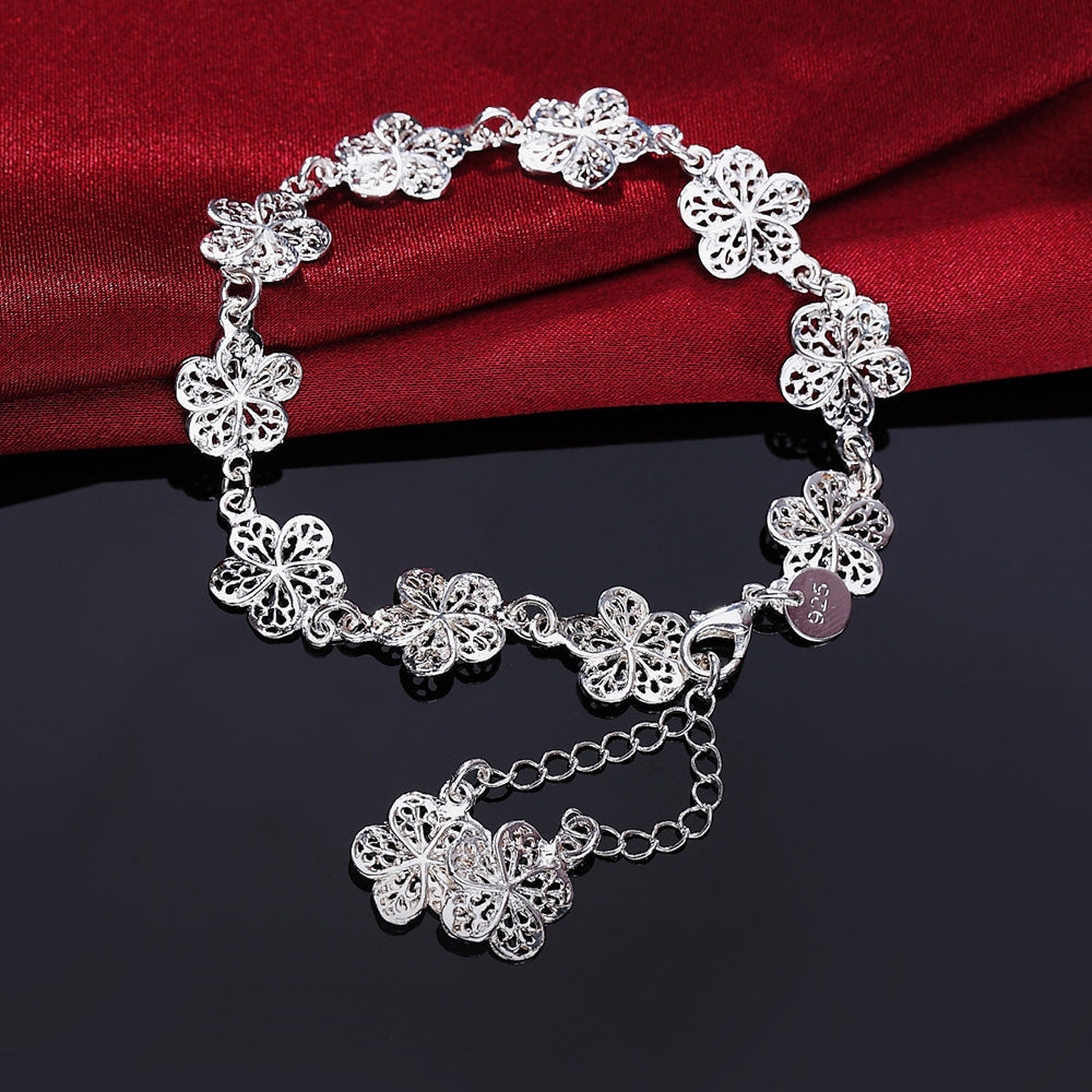 Elegant sølv filigranarmbånd med unike lenker Skanto