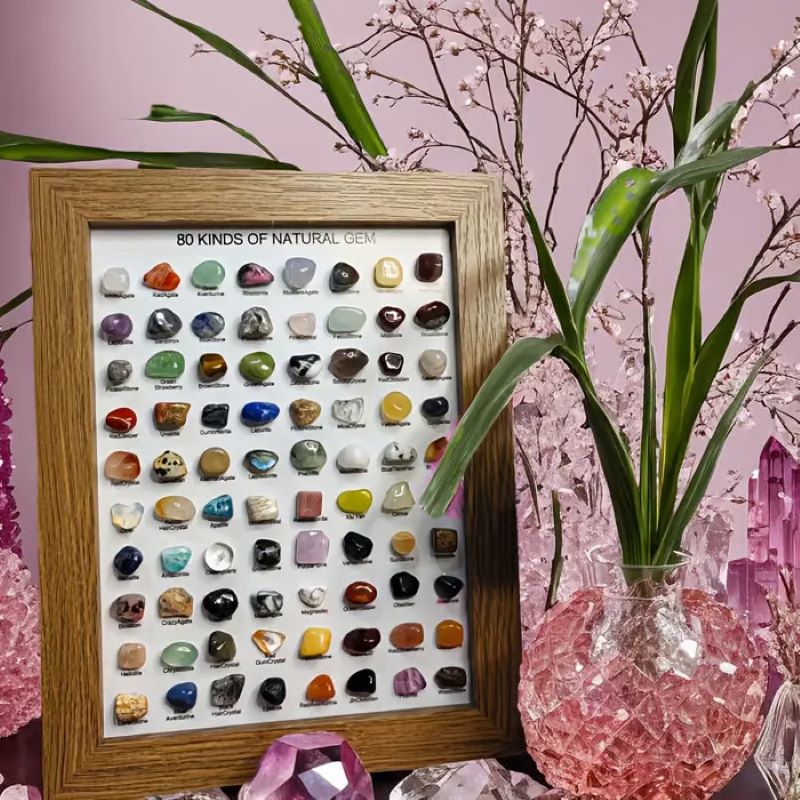 Skanto | 80 Mineral Spesimen Rammet Boks