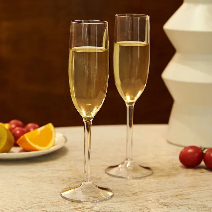 Uknuselig akryl champagneglass 4-delt sett Skanto