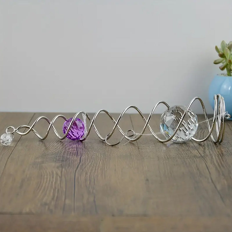 Vindklokker Dekor Krystall Sentralkule Spiral Hale Vindspinner Stabiliser | Skanto