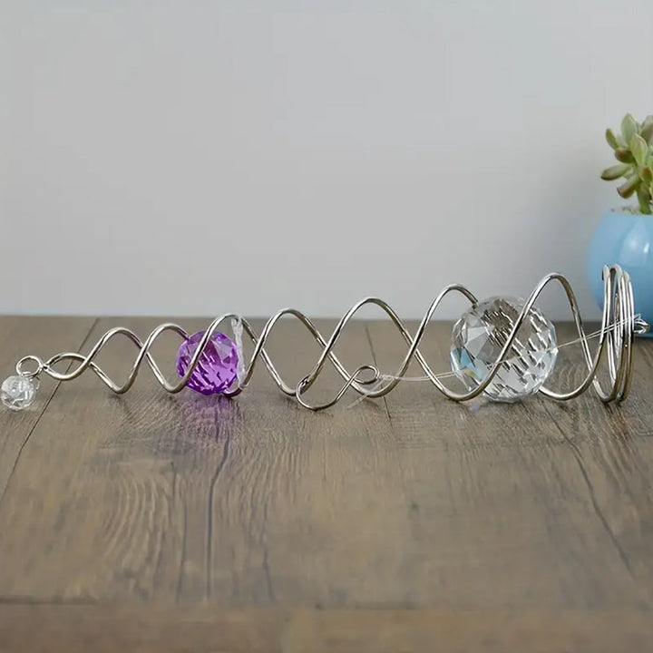 Vindklokker Dekor Krystall Sentralkule Spiral Hale Vindspinner Stabiliser | Skanto