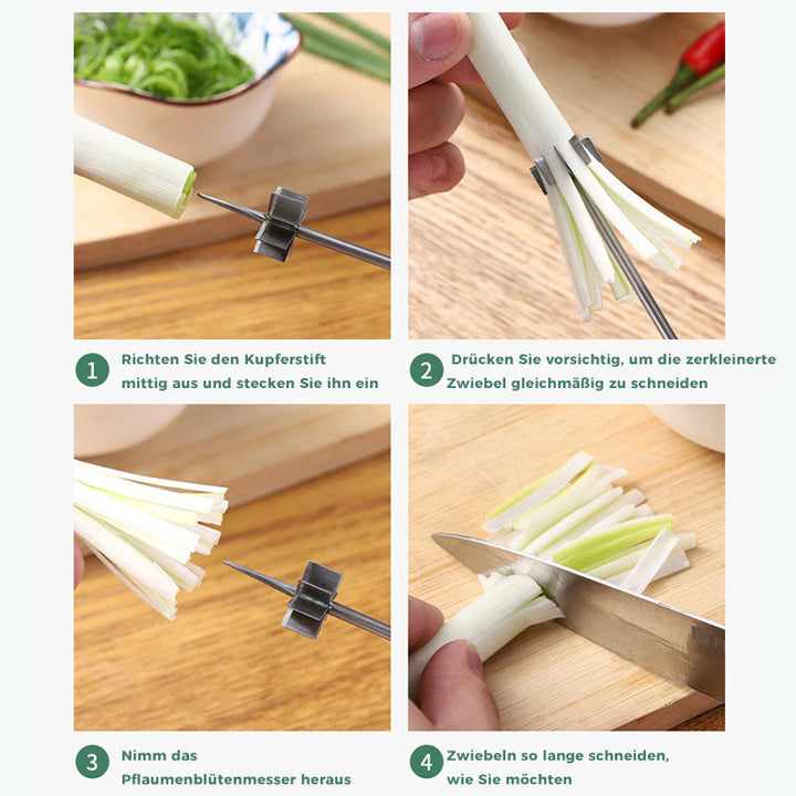Rustfritt Stål Plum Blossom Løk Cutter | Skanto