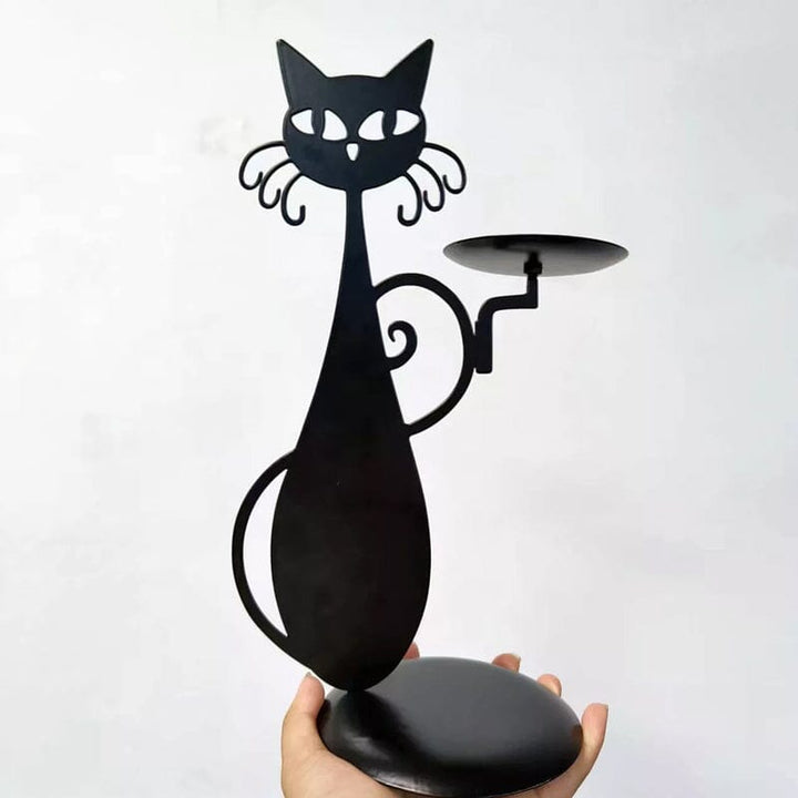 Skanto | Svart katt lysestake