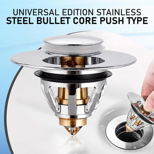 Universal rustfritt stål pop-up avløpsfilter | Skanto
