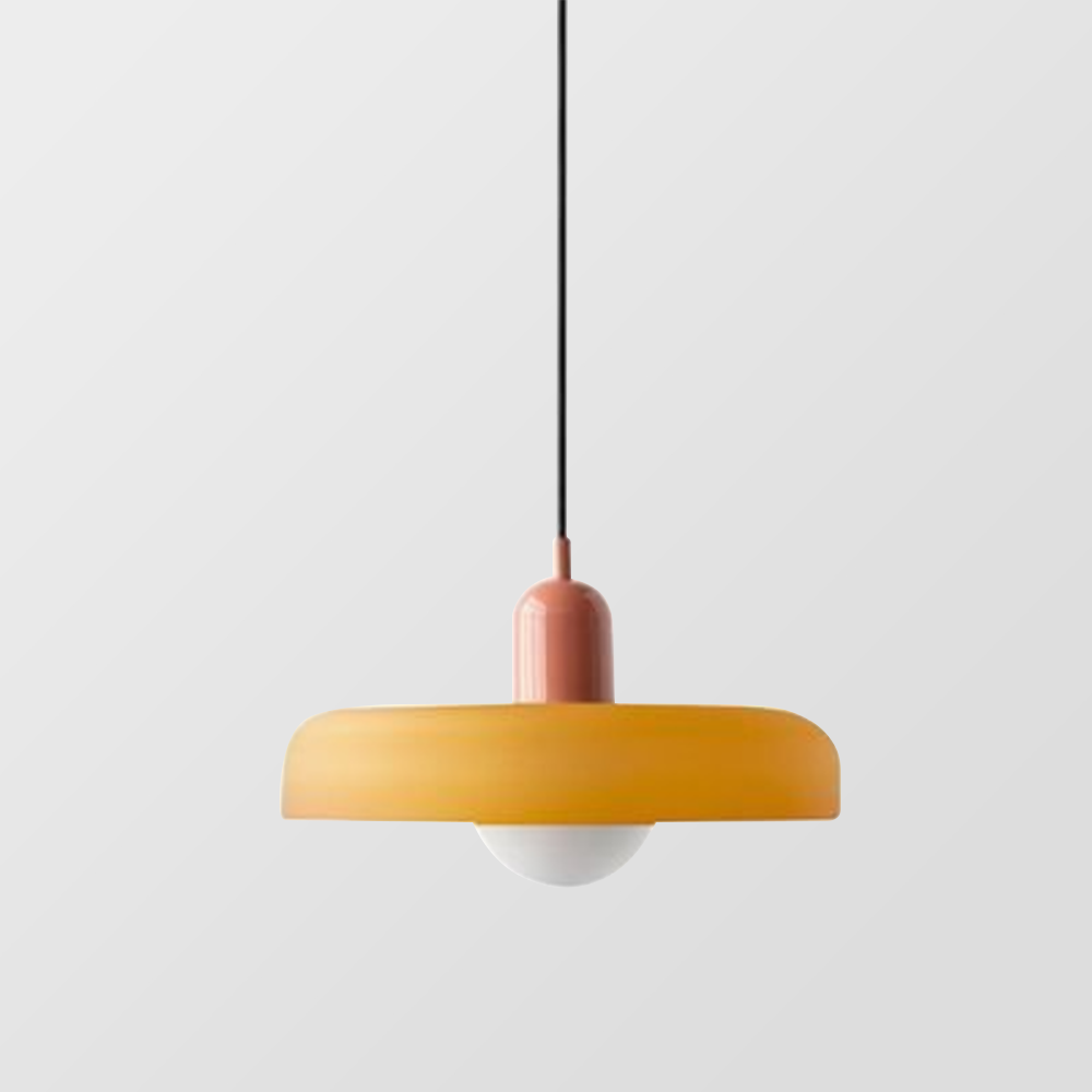 Skanto | Pendellampe laget av farget glass | Elegant hengelampe i Bauhaus-stil | Designlampe for stue og spisestue