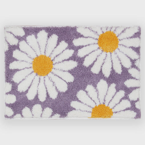 Skanto | Feblilac Sweet Daisy Badematte, Lilla Blomst Teppet Badrom