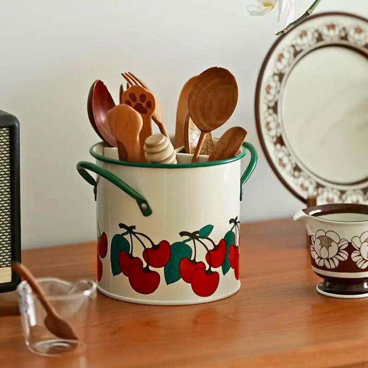 Skanto | Floral Bestikk Oppbevaringskurv med Divider Lok