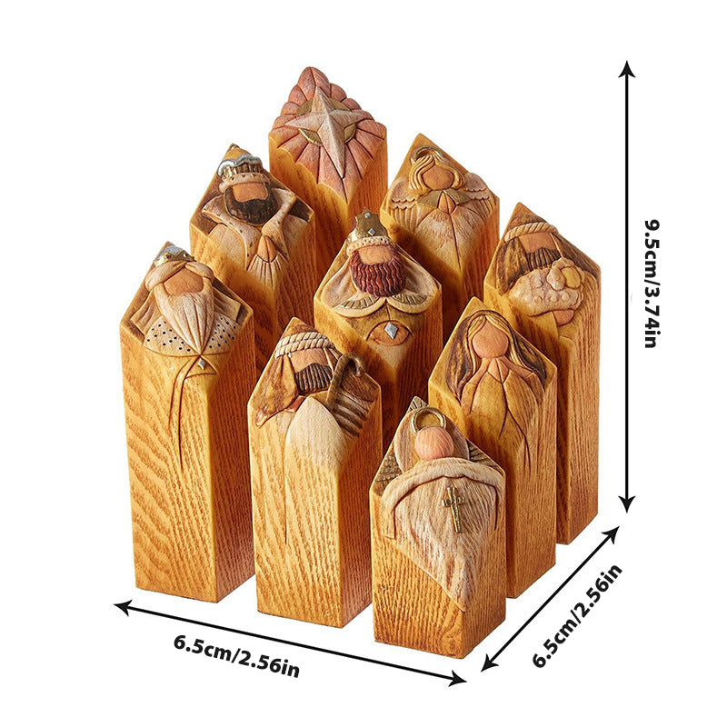 Norvo | Himmel Nativitets Tre Søyler Statuer