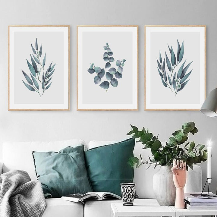 Botaniske blader veggkunst bilder - lerret veggkunst maleri | Skanto