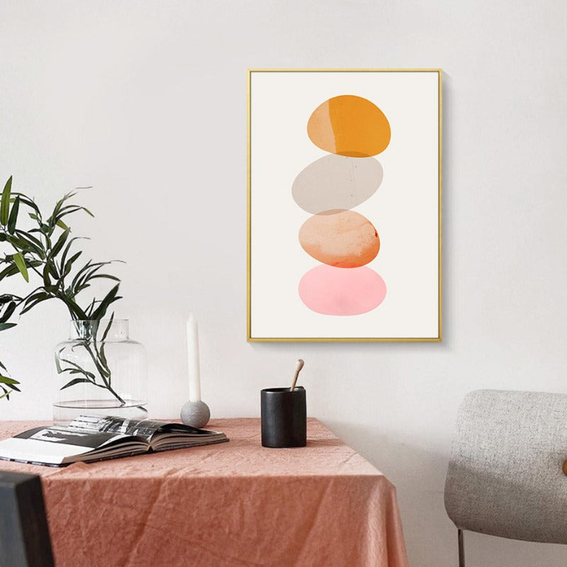 Oransje geometrisk sirkelstein - Lerretsbilde