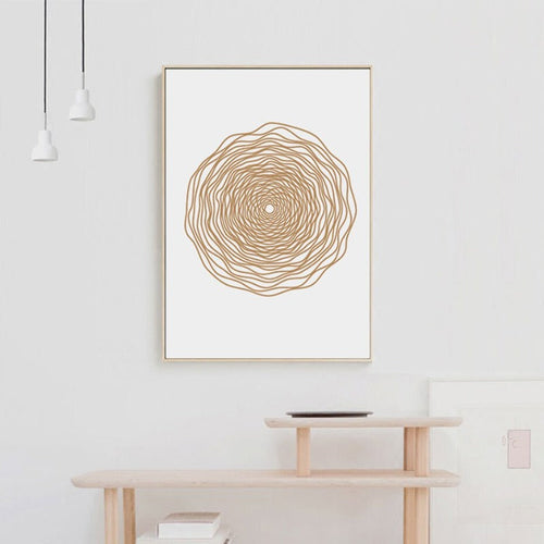 Minimalistisk Geometrisk Abstrakt Sirkel - Lerret Veggkunst Maleri