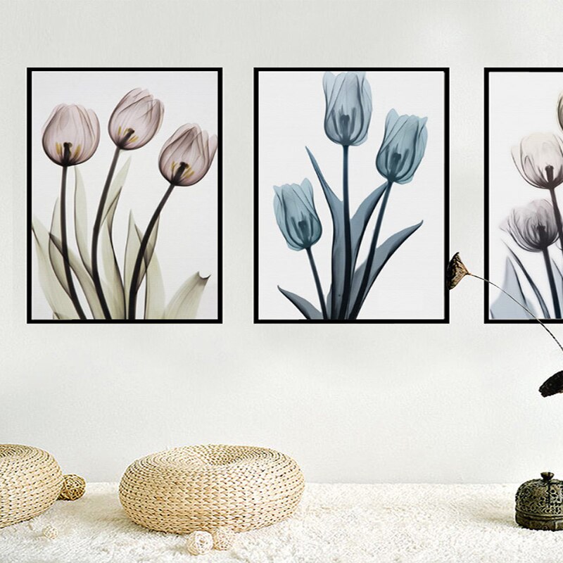 Moderne europeiske tulipanmotiv, transparent - lerretsbilde