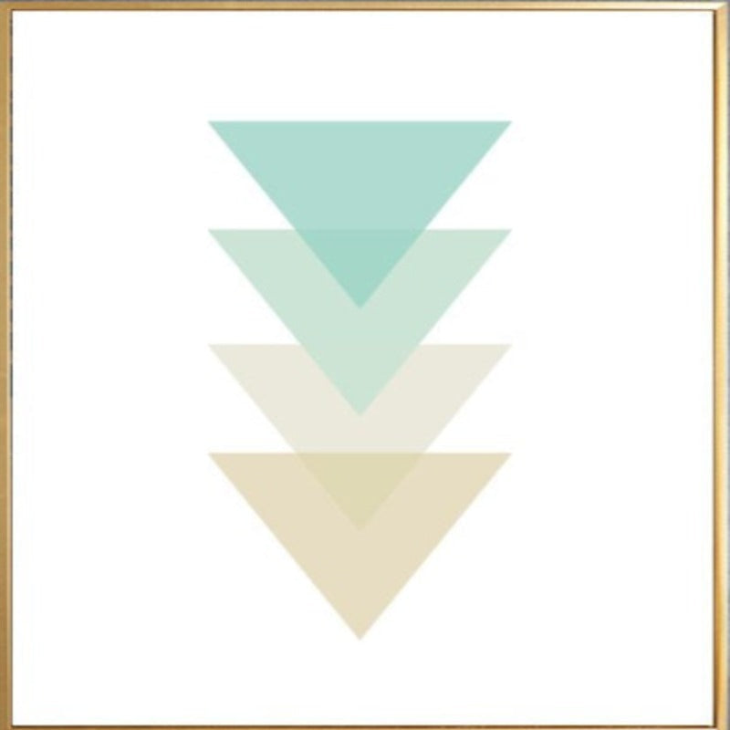 Abstrakt Mintfarge Geometriske Trekanter - Lerret Veggkunst Maleri | Skanto