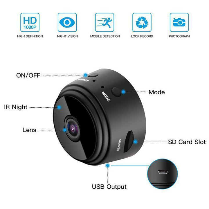 1080p Magnetisk WiFi Mini-Kamera RV Trailer Bakgård Kamera Skanto