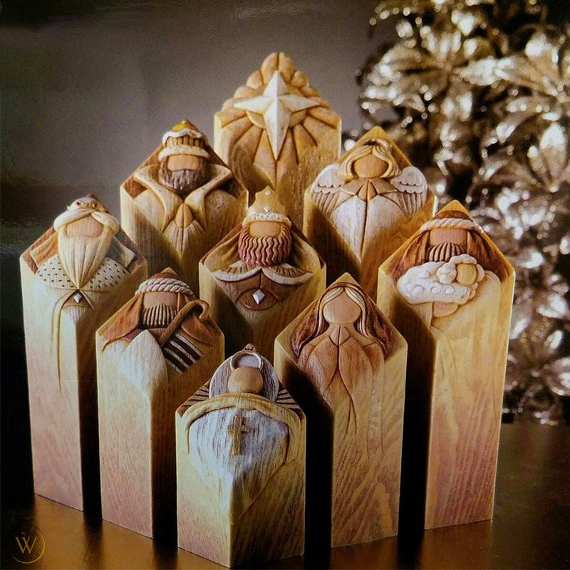 Norvo | Himmel Nativitets Tre Søyler Statuer