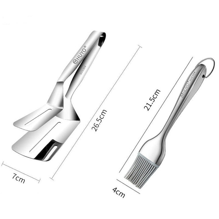 Skanto | Multifunctional Rustfritt Stål Spatula med Tong, for Egg, Kjøtt, Sandwicher