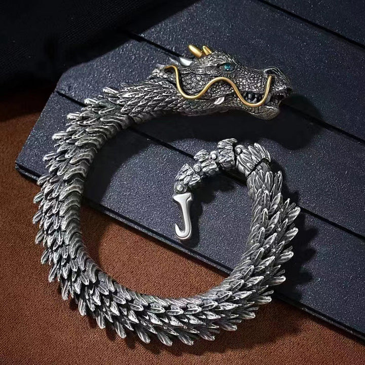 Skanto | Sølv Håndlaget Drage Kjede Armbånd