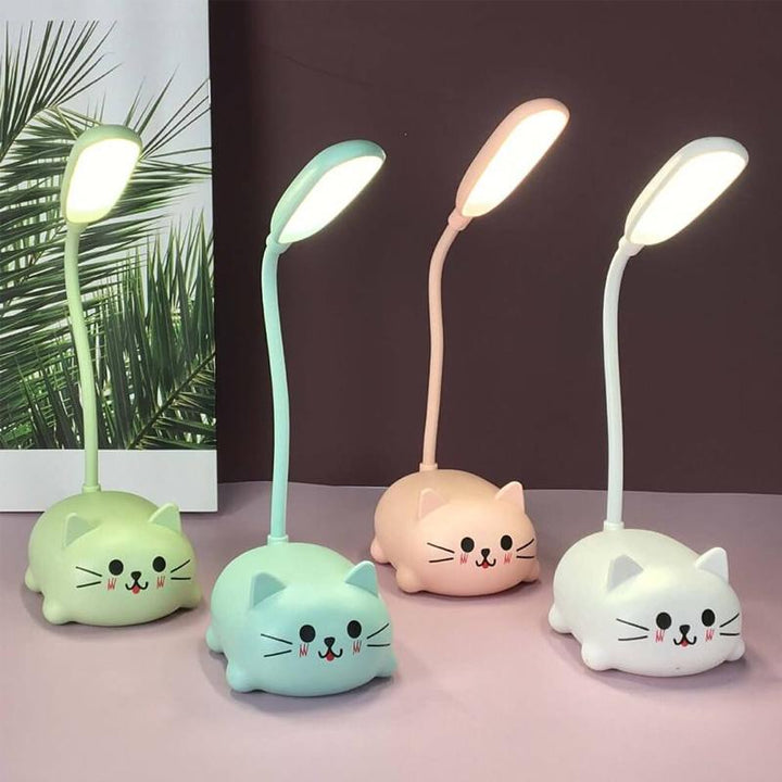 Skanto | Mini Tegneserie Katt LED Øyevern Leselampe USB Oppladbar Skrivebordlampe