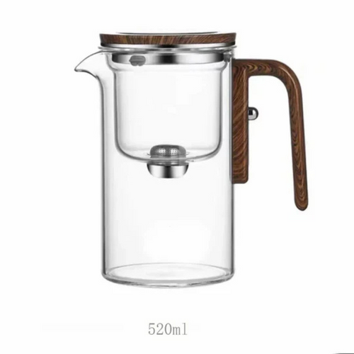 motstandsdyktig glass tekanne med treskaft – Elegant infusjonskanne Skanto