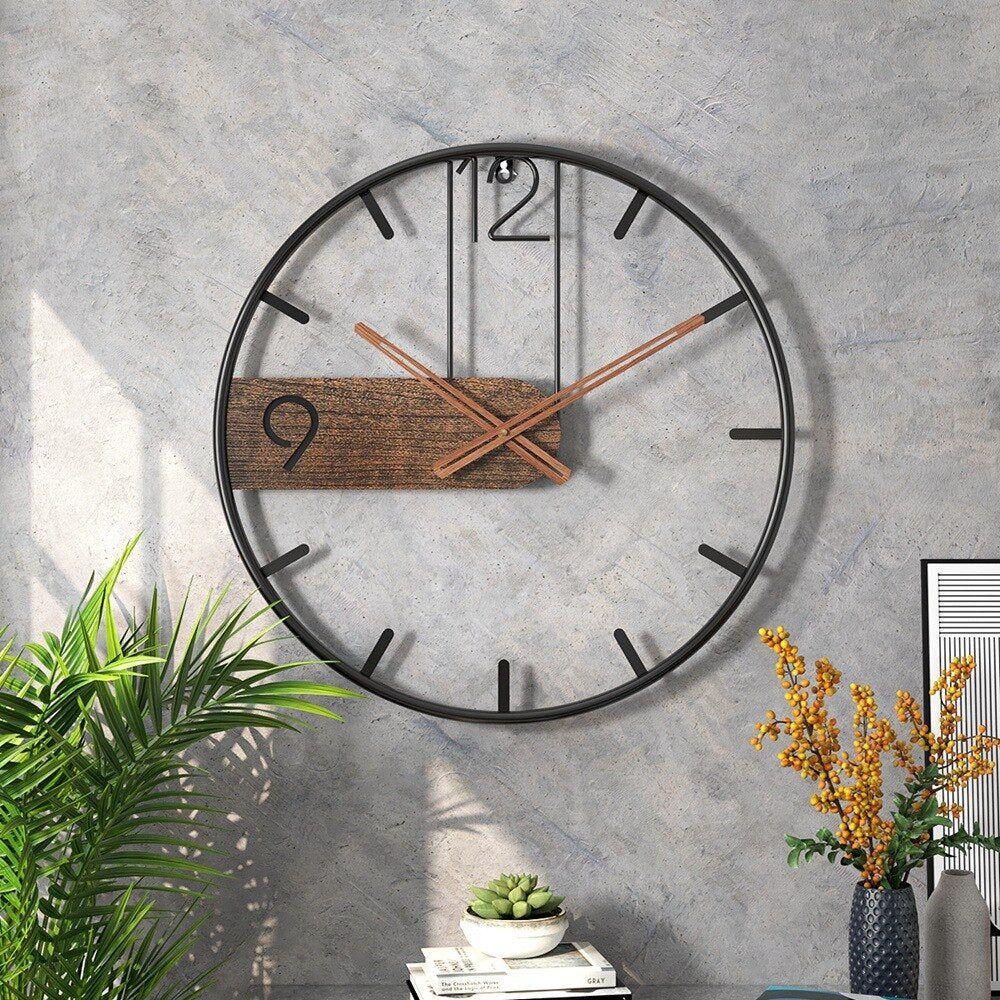 GrandeTime Klok - Moderne stor rund metallveggklokke | Skanto