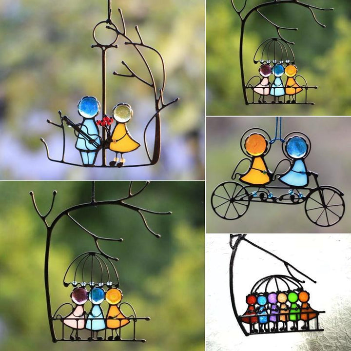 Farget Glass Hengende Sol Fangst Kunst Dekorasjon Gave | Skanto