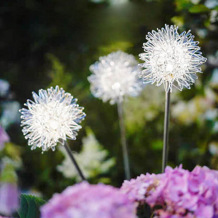 Solar Dandelion Aluminiumtråd Globe Lys LED Utendørs Vanntett Luminøs Hageinnsetting Bakkelys Landskapslys | Skanto