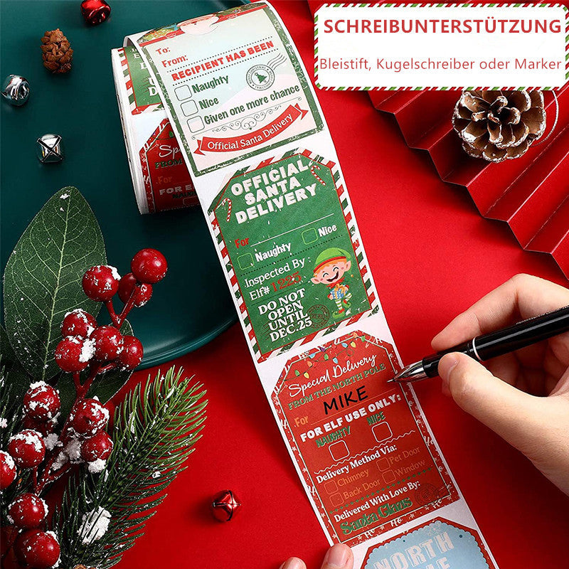 Juldekorasjonsklistremerkerull (200 stykker) | Skanto