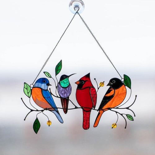Fugler Flekket Glassvindu Henge 🐦 | Skanto