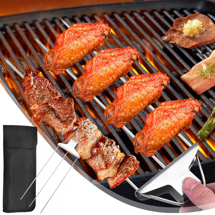 3 Way Grillspyd, Rustfritt Stål Spyd for BBQ | Skanto