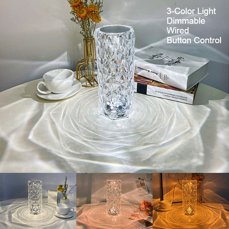 Skanto | Dekorativ Krystallrose Bordlampe, med Fargeforandrings- og Dimbar Design, for Stue, Soverom & Mer
