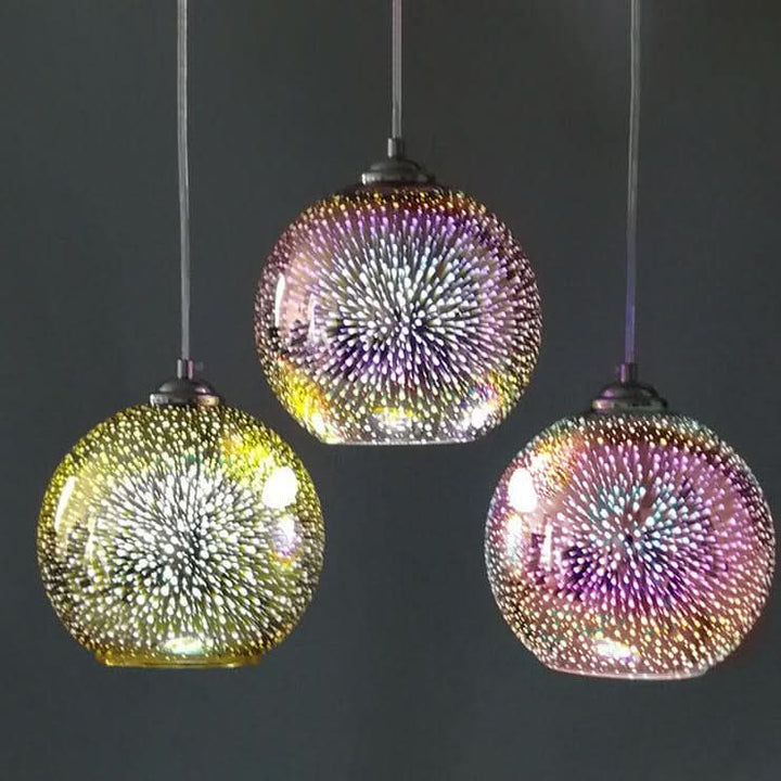 Skanto | Moderne 3D Fyrverkeri Glasskuppel Pendellampe
