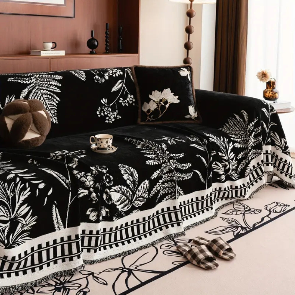 Skanto | Foliage Floral Chenille Sofa Cover