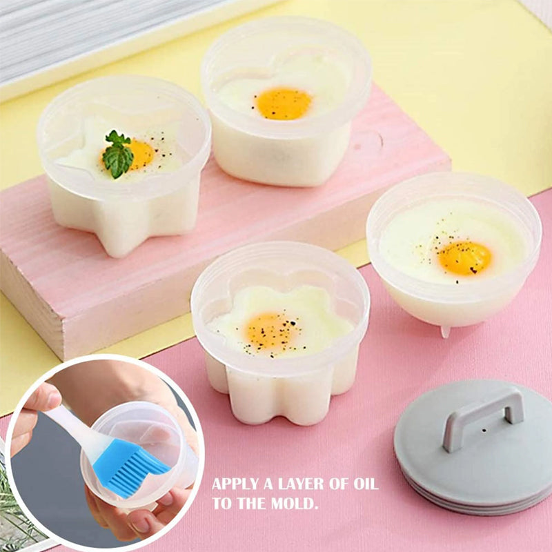 Skanto | Søt Kokt Egg Form🥚🥚4 PCS/Sett Med Pensel