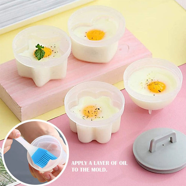 Skanto | Søt Kokt Egg Form🥚🥚4 PCS/Sett Med Pensel