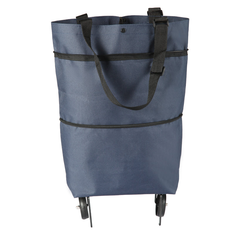 Skanto | Gjenbrukbar Handlevogn / Tote Bag med Sammenleggbare Hjul, Justerbar Stropp, Tjukk Bunn og Stor Kapasitet, Til Handle, Utendørs og Mer