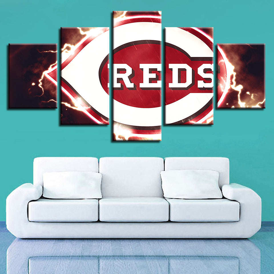 Cincinnati Reds 5 deler lerret veggkunst maleri | Skanto