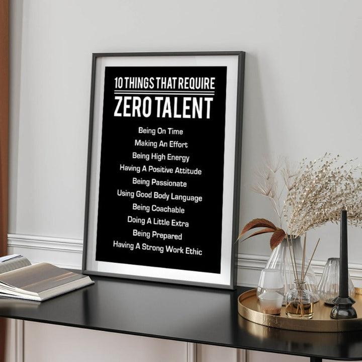 10 Things That Require Zero Talent Posters Canvas Painting Wall | Skanto
