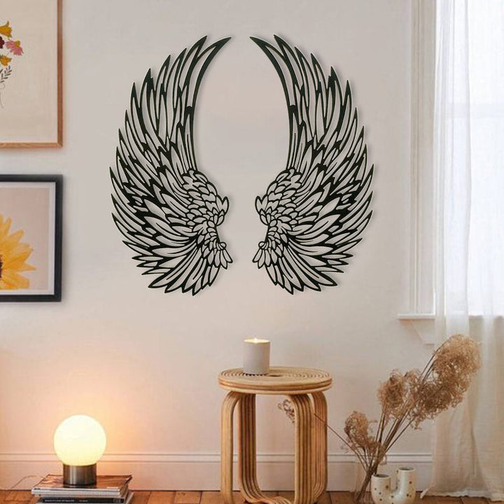 Skanto | 🌟🌟Veggerkunst i metall med englevinger og LED-lamper