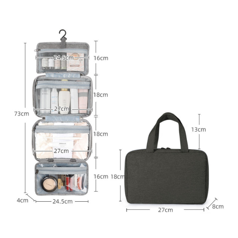 Skanto | Travelique Reiset kosmetikkorganisator | Kompakt & Vannavvisende | Med 4 Rom & 360° Hake | For Kvinner & Menn