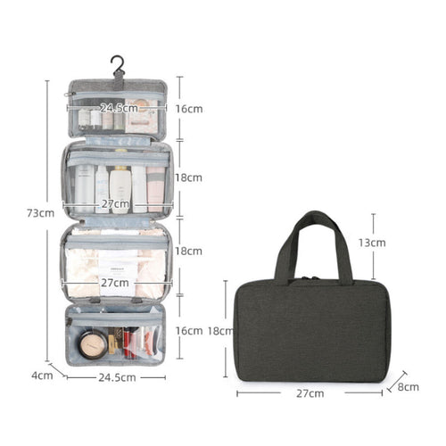 Skanto | Travelique Reiset kosmetikkorganisator | Kompakt & Vannavvisende | Med 4 Rom & 360° Hake | For Kvinner & Menn