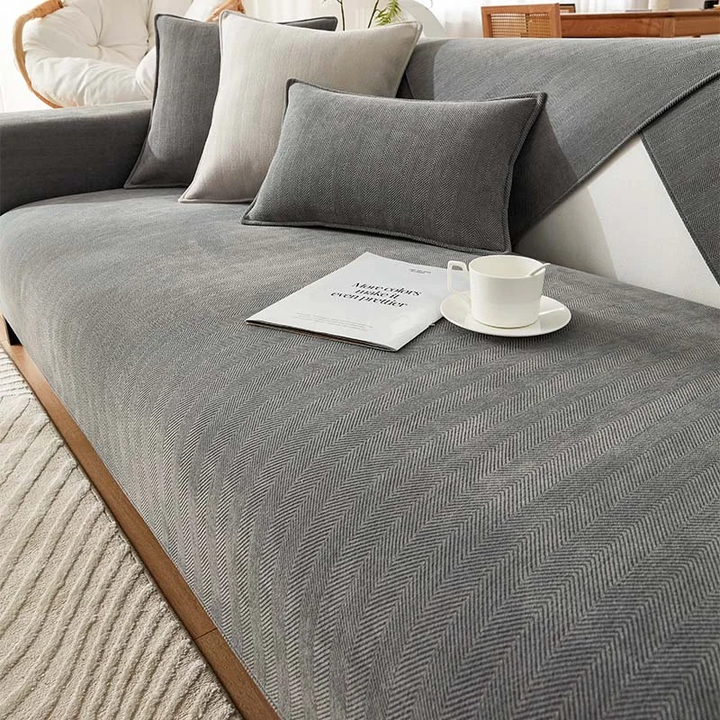 Herringbone Chenille Stoff Møbelbeskytter Sofatrekk | Skanto