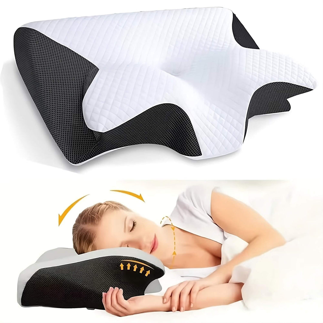 RelaxNeck Ergonomisk Minne Skumpute – Støtte for Nakke og Rygg | Skanto