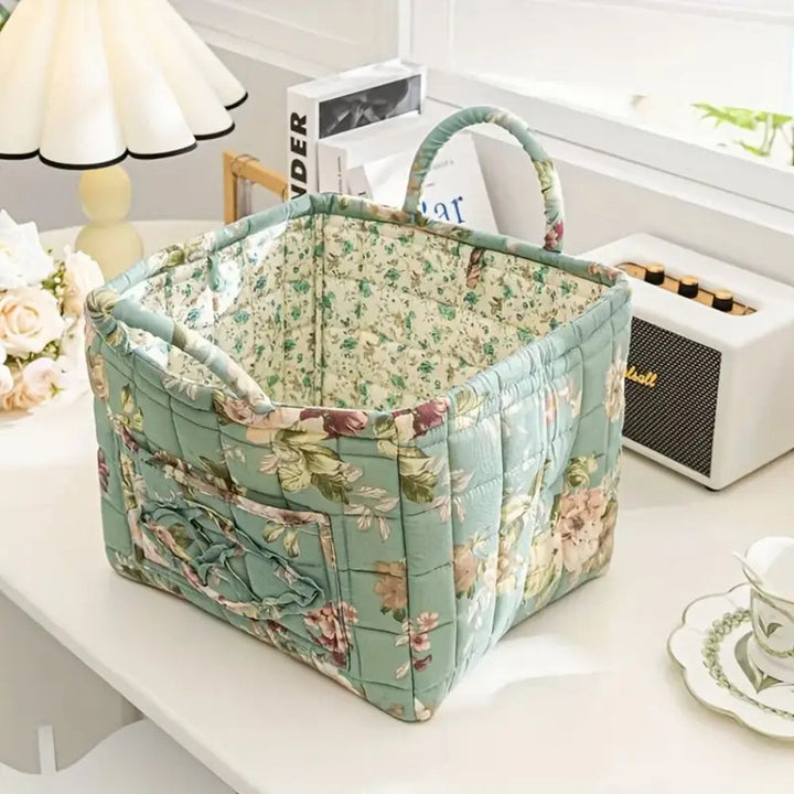 Skanto | Delikat Floral Canvas Oppbevaringskurv