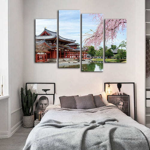 Temple Park lerretsbilde i fire deler