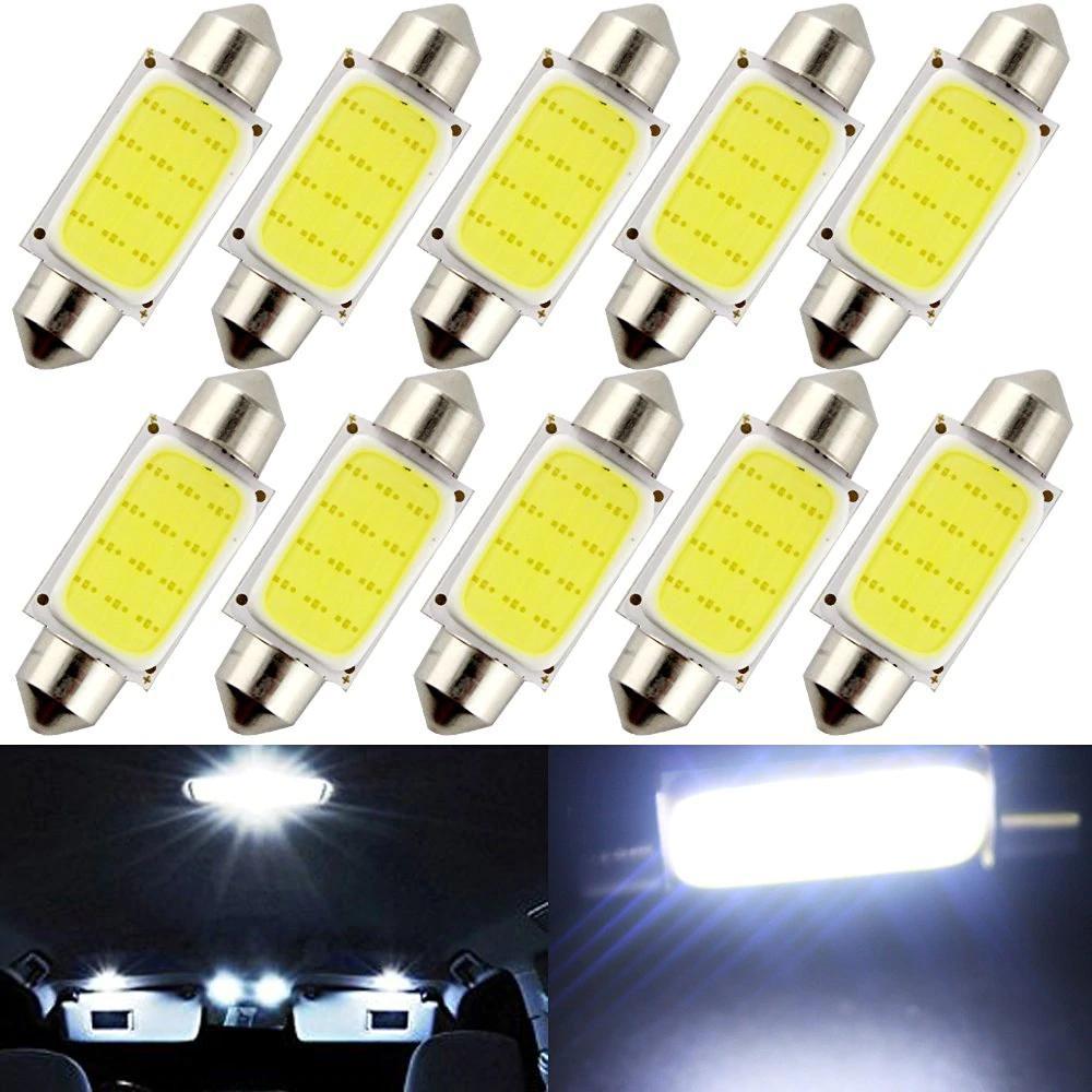 Skanto | 10stk Bilinteriør Lysdome COB 1.5W DC12V LED Pærer Lampeplate