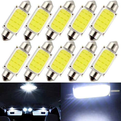 Skanto | 10stk Bilinteriør Lysdome COB 1.5W DC12V LED Pærer Lampeplate